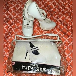 White patent cosplay shoes